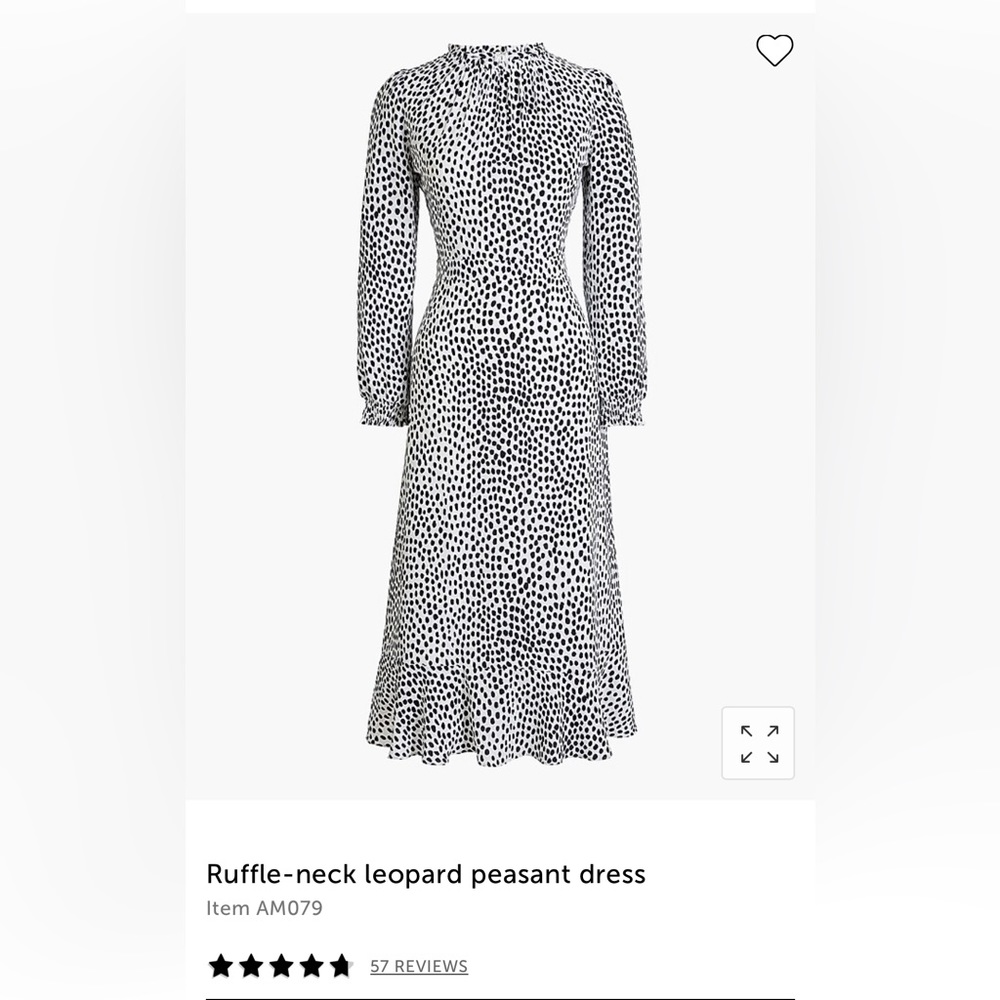 J.Crew ruffle neck leopard peasant dress - 8